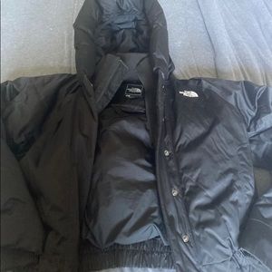 Black small north face bomber jacket